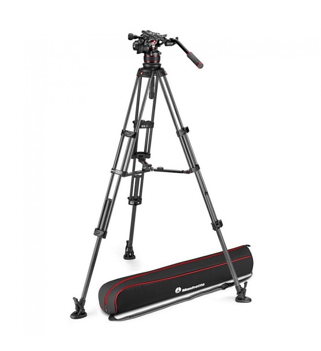 Manfrotto Nitrotech 612 video head, CF twin leg tripod ms