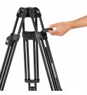 Manfrotto 504X Fluid Video Head with 645 Fast Twin Alu Tripod