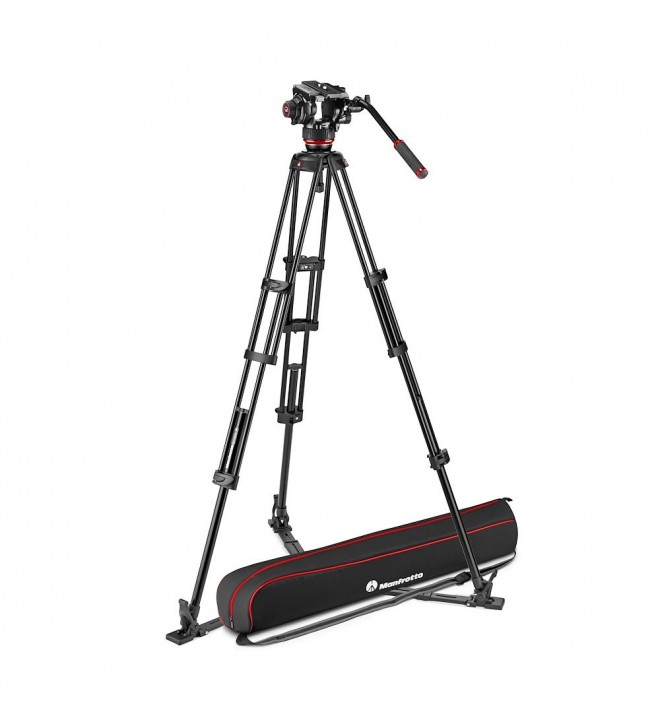 Manfrotto 504X Fluid Video Head with Alu Twin leg tripod GS