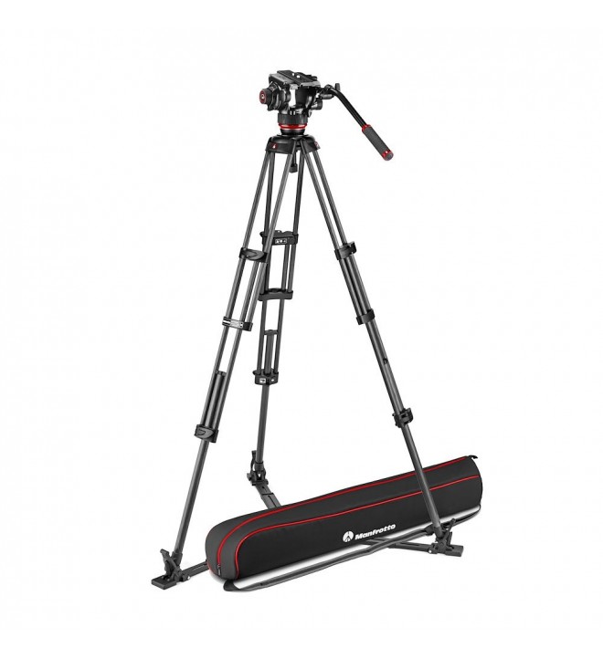Manfrotto 504X Fluid Video Head with CF Twin leg tripod GS