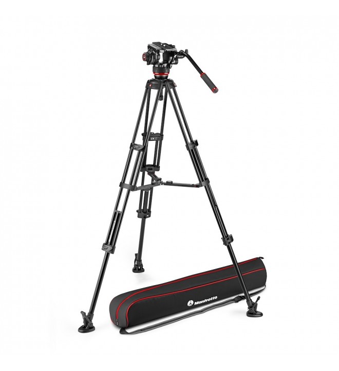 Manfrotto 504X Fluid Video Head with Alu Twin leg tripod MS
