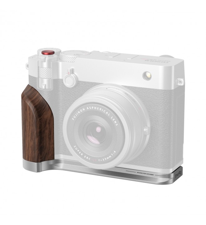 SmallRig L-Shape Mount Plate with Wooden Handle for FUJIFILM GFX100RF (Silver)