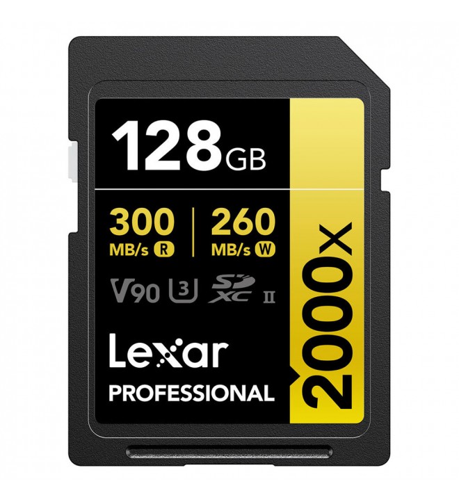 Lexar® Professional SDHC™ 128GB 2000x UHS-II (R:300/W:260MB/s) C10 V90 U3