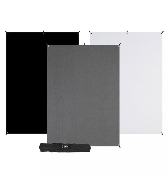 Westcott X-Drop 3-Pack Backdrop Kit - 150x210 cm (5' x 7')