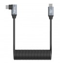 SmallRig 4792 USB-C Straight to USB-C Angled Coiled Data Cable