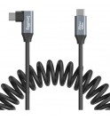 SmallRig 4792 USB-C Straight to USB-C Angled Coiled Data Cable